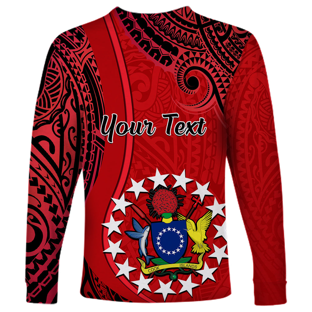 Personalised 20 July Atiu Island Gospel Day Long Sleeve Shirt Cook Islands Tribal Pattern LT14 - Polynesian Pride