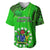 25 July Rarotonga Island Gospel Day Baseball Jersey Cook Islands Tribal Pattern LT14 Green - Polynesian Pride