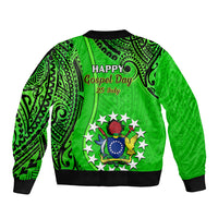 25 July Rarotonga Island Gospel Day Bomber Jacket Cook Islands Tribal Pattern LT14 - Polynesian Pride