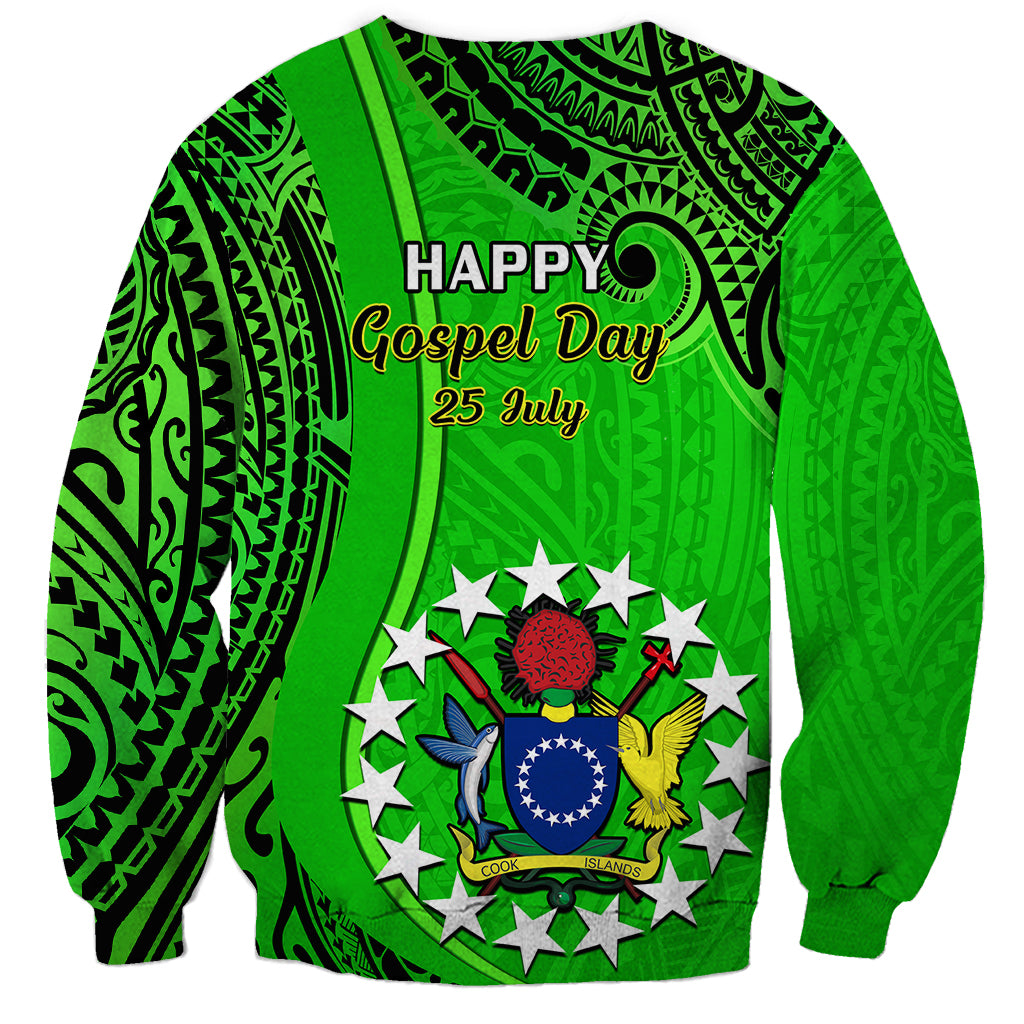 25 July Rarotonga Island Gospel Day Sweatshirt Cook Islands Tribal Pattern LT14 - Polynesian Pride
