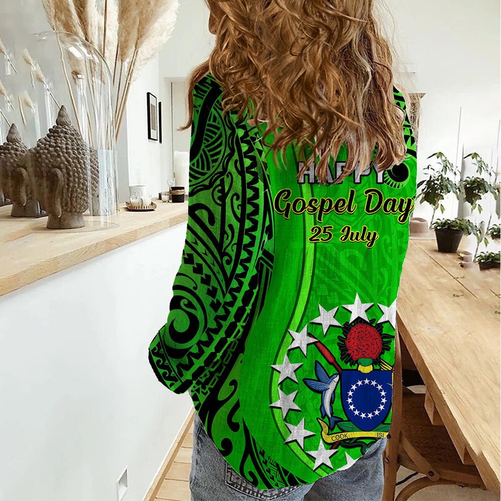 25 July Rarotonga Island Gospel Day Women Casual Shirt Cook Islands Tribal Pattern LT14 - Polynesian Pride