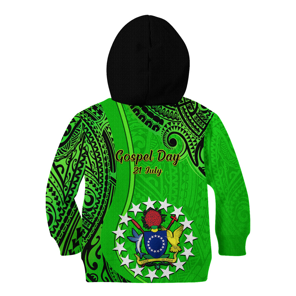 21 July Mitiaro Island Gospel Day Kid Hoodie Cook Islands Tribal Pattern LT14 - Polynesian Pride