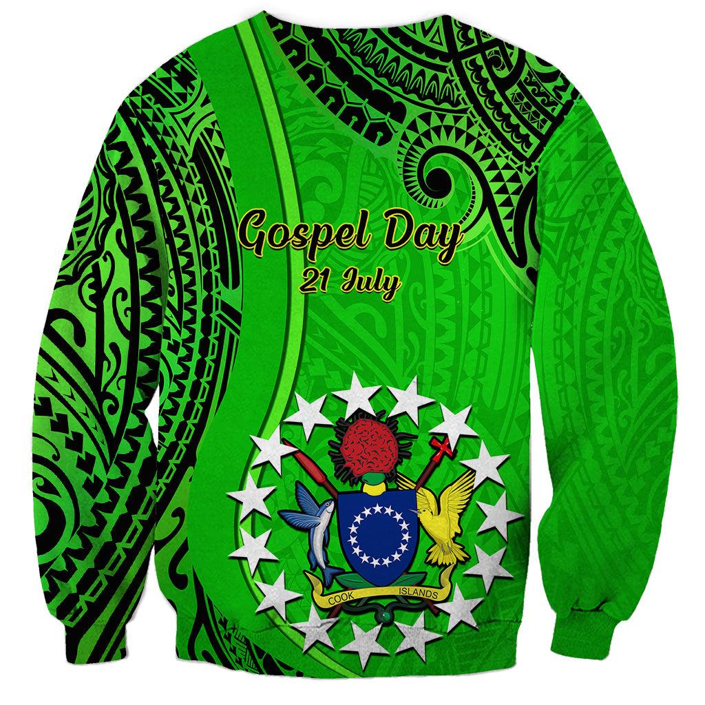 21 July Mitiaro Island Gospel Day Sweatshirt Cook Islands Tribal Pattern LT14 - Polynesian Pride