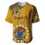 8 August Manihiki Island Gospel Day Baseball Jersey Cook Islands Tribal Pattern LT14 Gold - Polynesian Pride