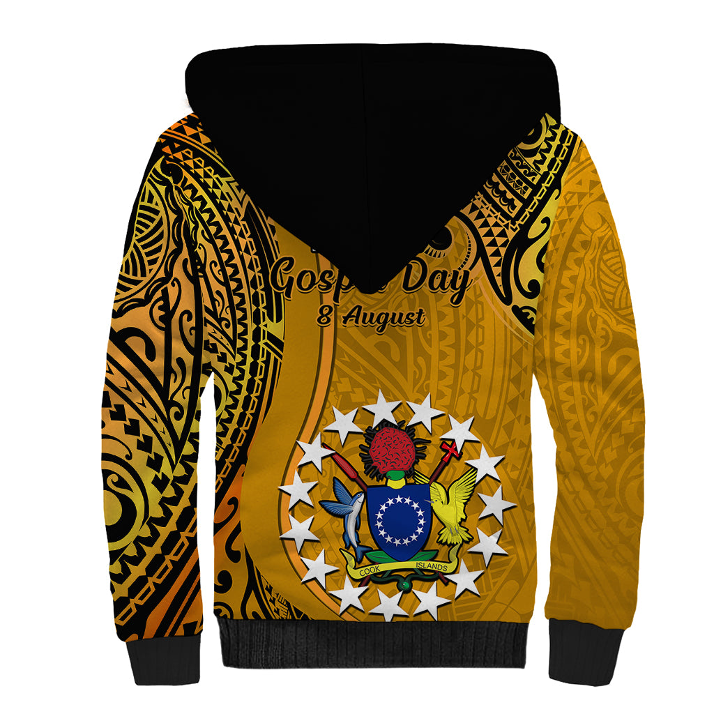 8 August Manihiki Island Gospel Day Sherpa Hoodie Cook Islands Tribal Pattern LT14 - Polynesian Pride