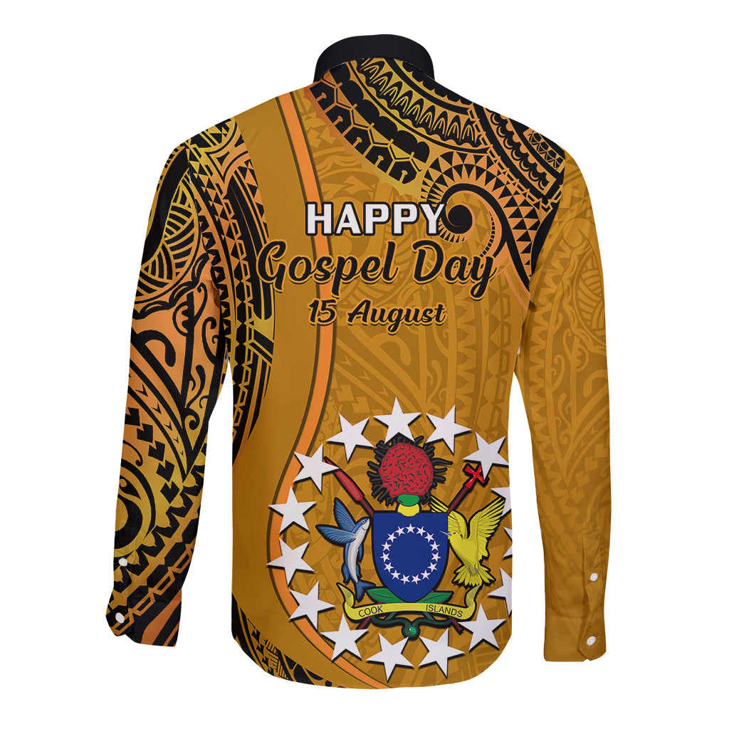 15 August Rakahanga Island Gospel Day Long Sleeve Button Shirt Cook Islands Tribal Pattern LT14 - Polynesian Pride