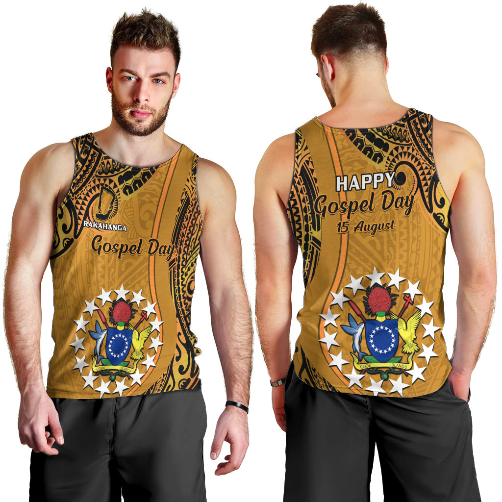 15 August Rakahanga Island Gospel Day Men Tank Top Cook Islands Tribal Pattern LT14 - Polynesian Pride