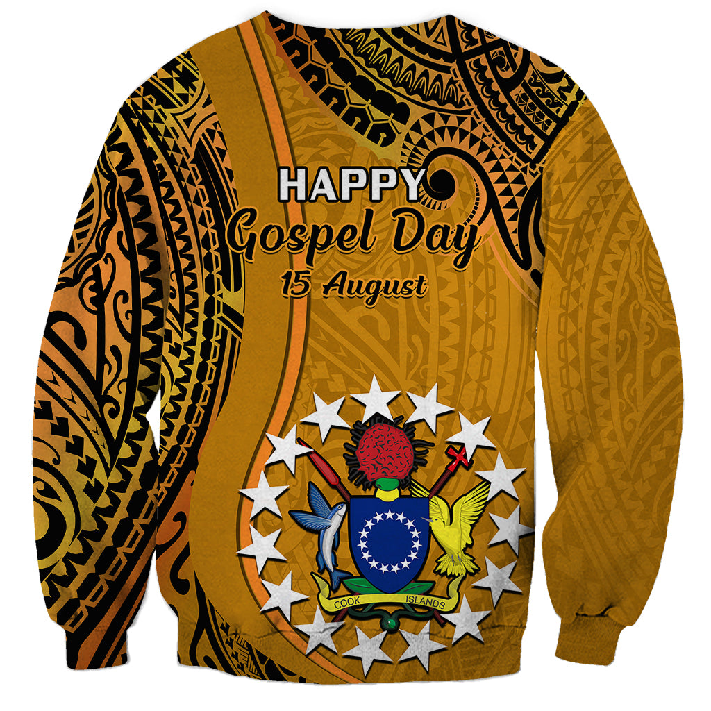 15 August Rakahanga Island Gospel Day Sweatshirt Cook Islands Tribal Pattern LT14 - Polynesian Pride