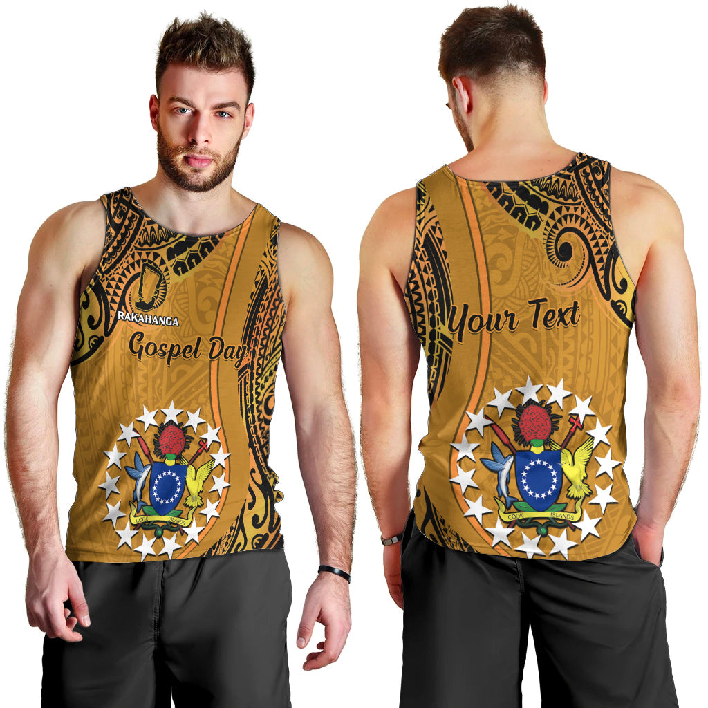 Personalised 15 August Rakahanga Island Gospel Day Men Tank Top Cook Islands Tribal Pattern LT14 - Polynesian Pride