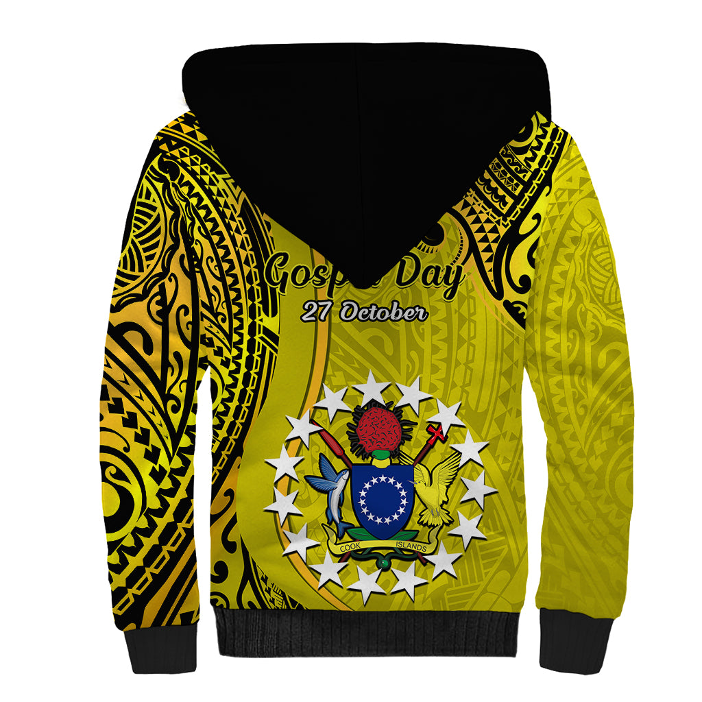 27 October Aitutaki Island Gospel Day Sherpa Hoodie Cook Islands Tribal Pattern LT14 - Polynesian Pride