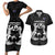 New Zealand Silver Fern Rugby Couples Matching Short Sleeve Bodycon Dress and Hawaiian Shirt Haka Dance With Aotearoa Maori Pattern