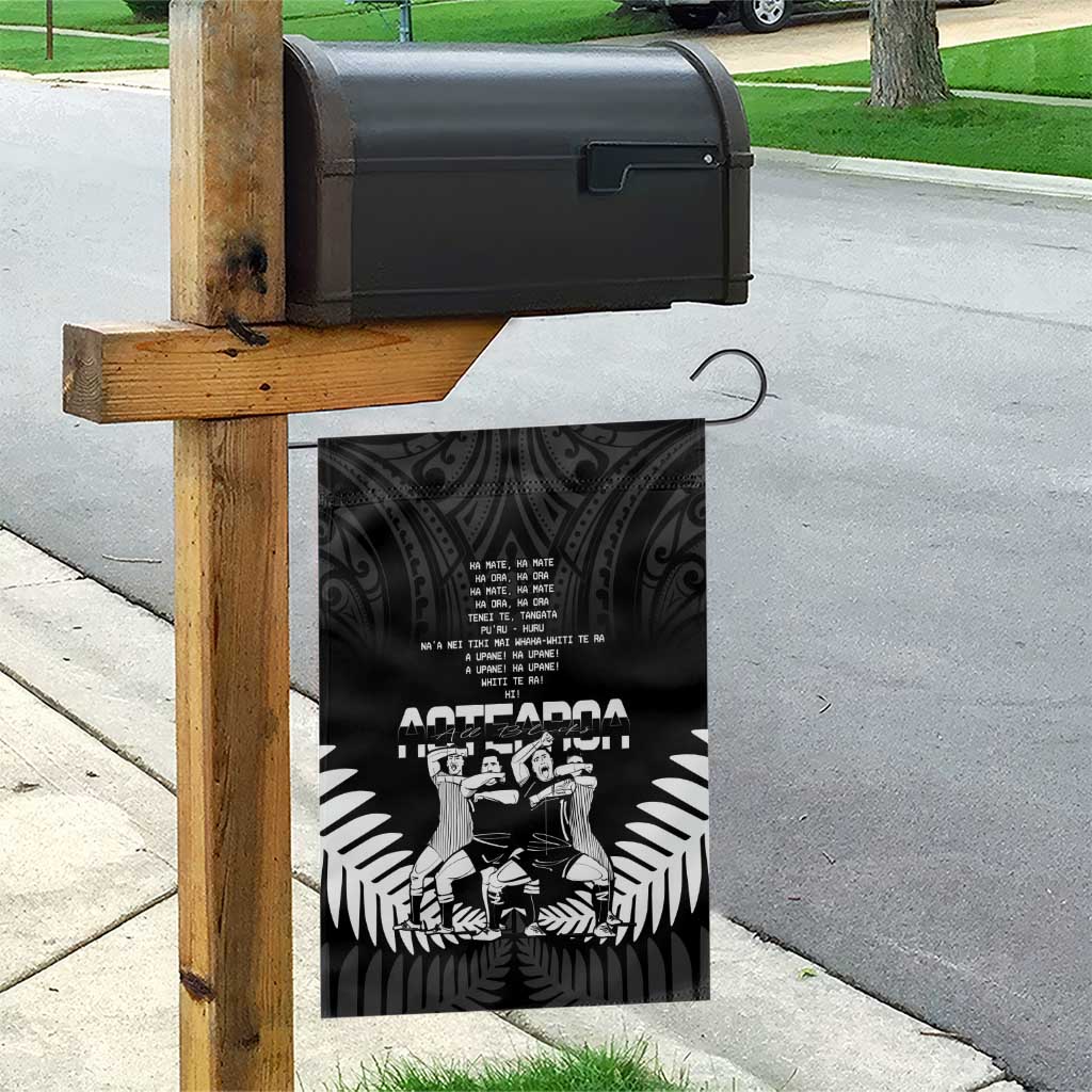 New Zealand Silver Fern Rugby Garden Flag Haka Dance With Aotearoa Maori Pattern