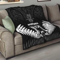 New Zealand Silver Fern Rugby Quilt Haka Dance With Aotearoa Maori Pattern