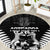 New Zealand Silver Fern Rugby Round Carpet Haka Dance With Aotearoa Maori Pattern