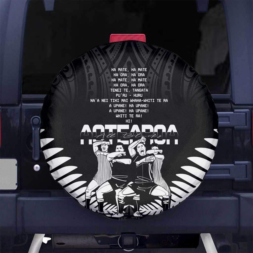 New Zealand Silver Fern Rugby Spare Tire Cover Haka Dance With Aotearoa Maori Pattern