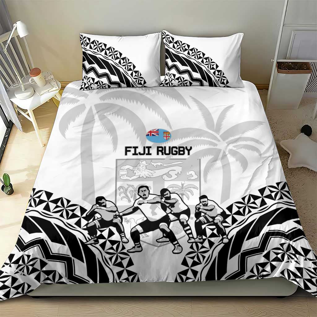 Fiji Tapa Rugby Bedding Set Cibi Dance With Fijian Pattern