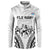 Fiji Tapa Rugby Button Sweatshirt Cibi Dance With Fijian Pattern