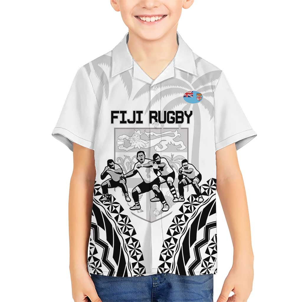 Fiji Tapa Rugby Kid Hawaiian Shirt Cibi Dance With Fijian Pattern