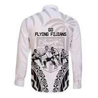 Fiji Tapa Rugby Long Sleeve Button Shirt Cibi Dance With Fijian Pattern