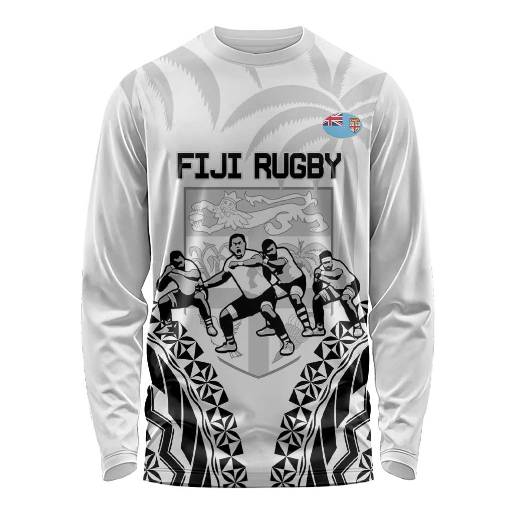 Fiji Tapa Rugby Long Sleeve Shirt Cibi Dance With Fijian Pattern