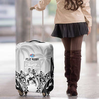 Fiji Tapa Rugby Luggage Cover Cibi Dance With Fijian Pattern
