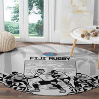Fiji Tapa Rugby Round Carpet Cibi Dance With Fijian Pattern