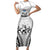 Fiji Tapa Rugby Short Sleeve Bodycon Dress Cibi Dance With Fijian Pattern