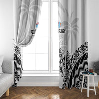 Fiji Tapa Rugby Window Curtain Cibi Dance With Fijian Pattern