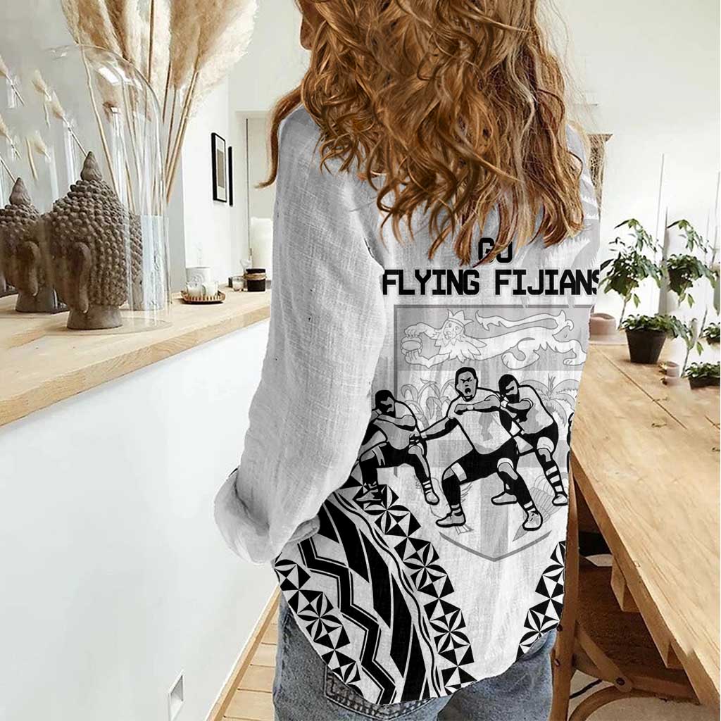 Fiji Tapa Rugby Women Casual Shirt Cibi Dance With Fijian Pattern