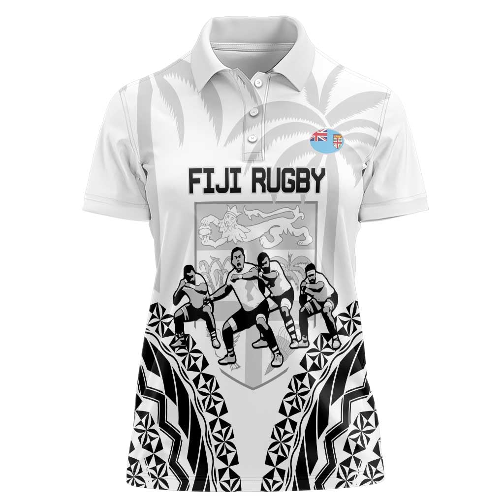 Fiji Tapa Rugby Women Polo Shirt Cibi Dance With Fijian Pattern