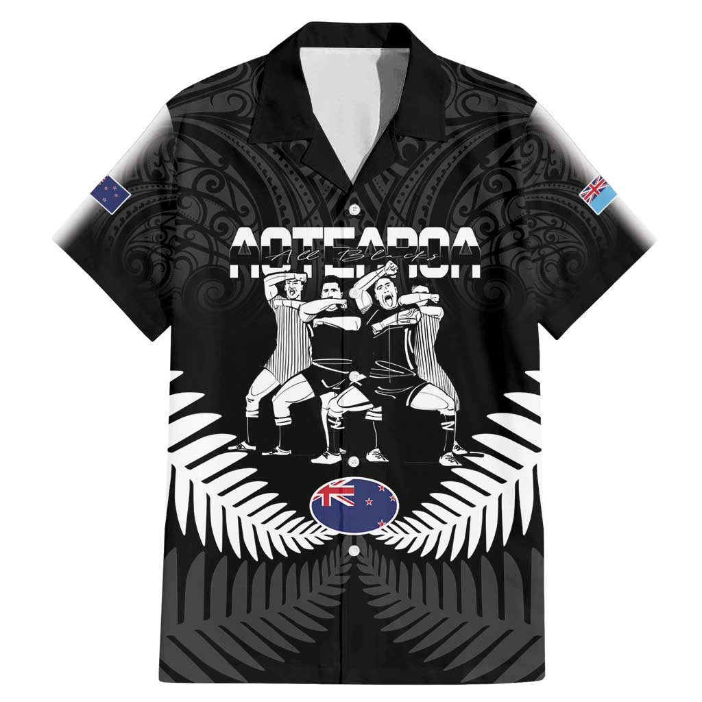 New Zealand And Fiji Tapa Rugby Family Matching Mermaid Dress and Hawaiian Shirt Haka Dance Mix Cibi Dance Together