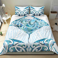 New Zealand Manta Ray Tattoo Bedding Set Aotearoa Maori Haehae Paua Shell - Polynesian Pride
