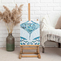 New Zealand Manta Ray Tattoo Canvas Wall Art Aotearoa Maori Haehae Paua Shell - Polynesian Pride