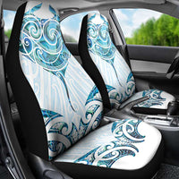 New Zealand Manta Ray Tattoo Car Seat Cover Aotearoa Maori Haehae Paua Shell - Polynesian Pride