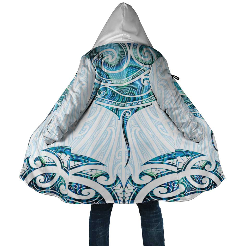 New Zealand Manta Ray Tattoo Cloak Aotearoa Maori Haehae Paua Shell - Polynesian Pride
