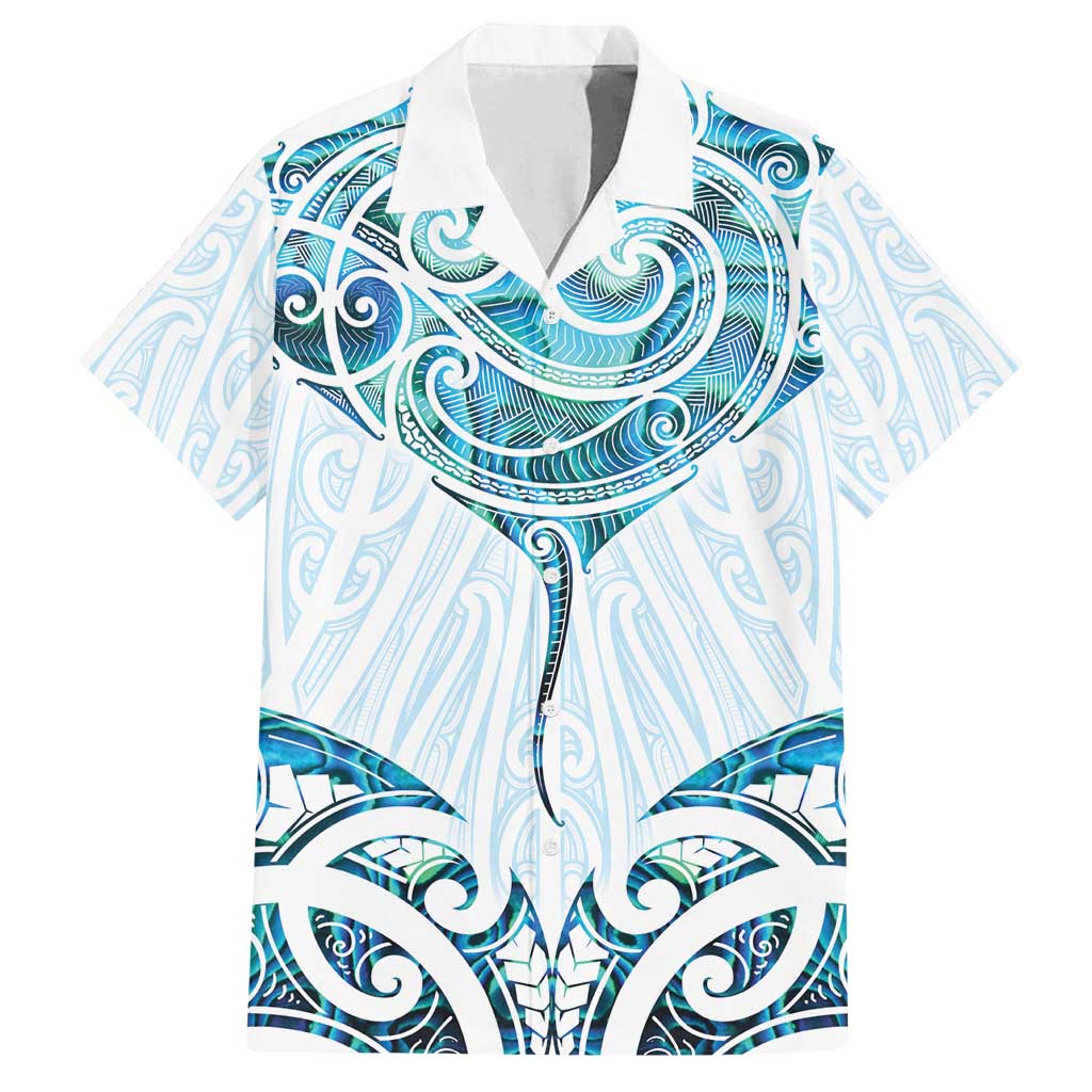 New Zealand Manta Ray Tattoo Family Matching Puletasi and Hawaiian Shirt Aotearoa Maori Haehae Paua Shell - Polynesian Pride
