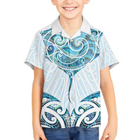 New Zealand Manta Ray Tattoo Family Matching Puletasi and Hawaiian Shirt Aotearoa Maori Haehae Paua Shell - Polynesian Pride