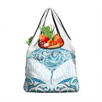 New Zealand Manta Ray Tattoo Grocery Bag Aotearoa Maori Haehae Paua Shell LT14 1-pack One Size White - Polynesian Pride