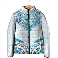 New Zealand Manta Ray Tattoo Padded Jacket Aotearoa Maori Haehae Paua Shell - Polynesian Pride