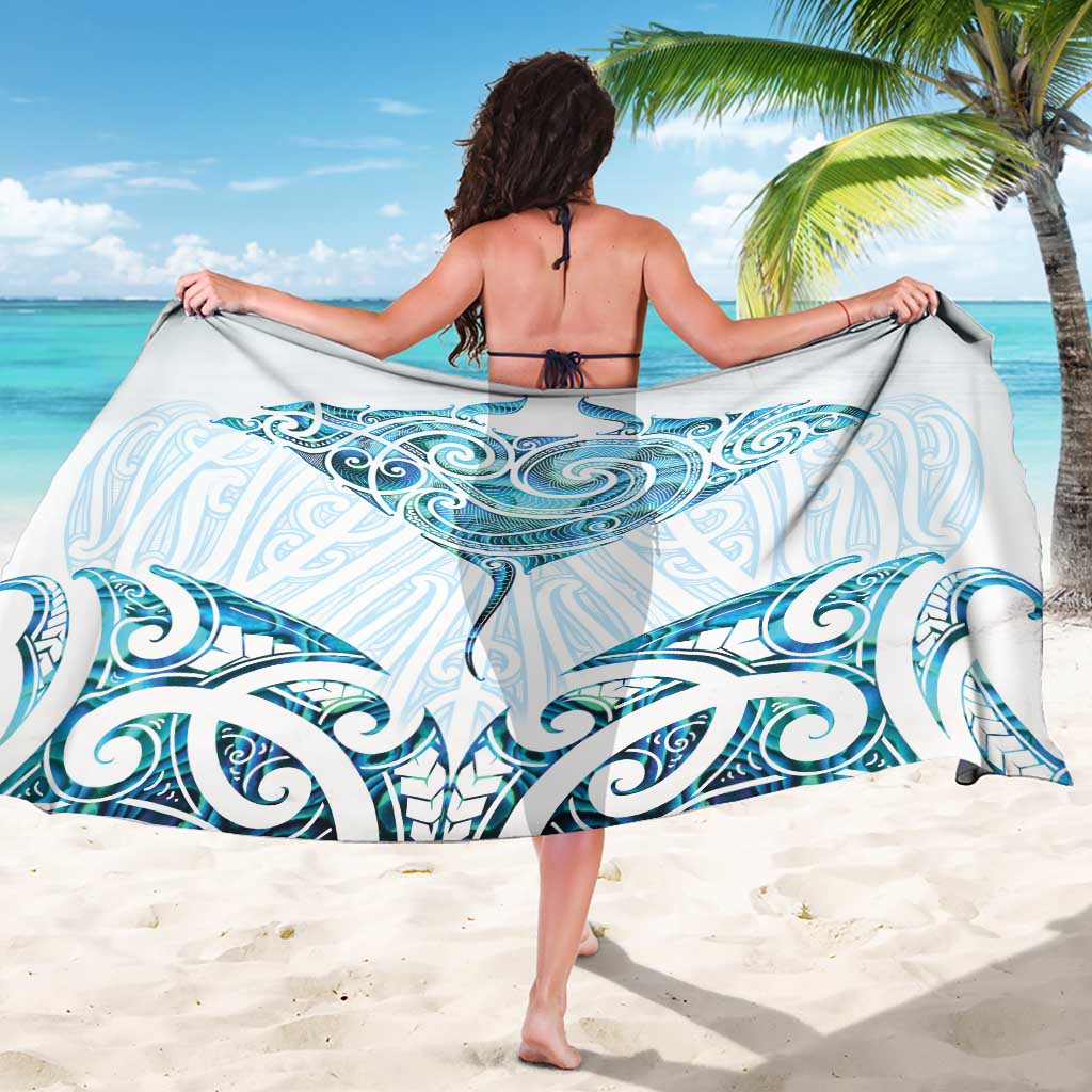 New Zealand Manta Ray Tattoo Sarong Aotearoa Maori Haehae Paua Shell - Polynesian Pride