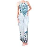 New Zealand Manta Ray Tattoo Tank Maxi Dress Aotearoa Maori Haehae Paua Shell - Polynesian Pride