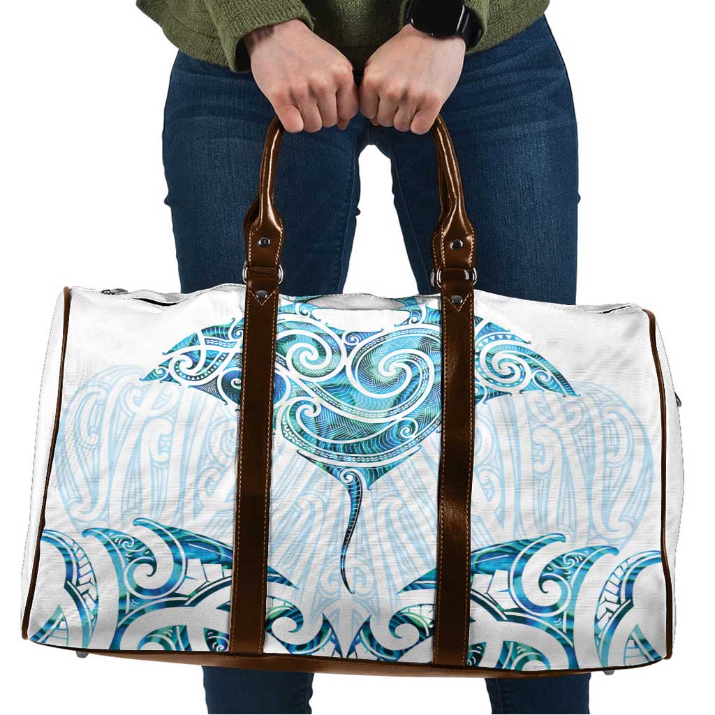 New Zealand Manta Ray Tattoo Travel Bag Aotearoa Maori Haehae Paua Shell - Polynesian Pride