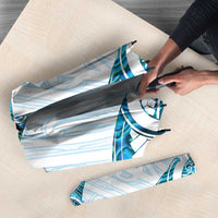 New Zealand Manta Ray Tattoo Umbrella Aotearoa Maori Haehae Paua Shell - Polynesian Pride