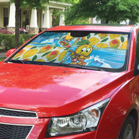 Aloha Hawaii Summer Auto Sun Shade Hawaiian Lei Surfing Mango Palaka Motifs
