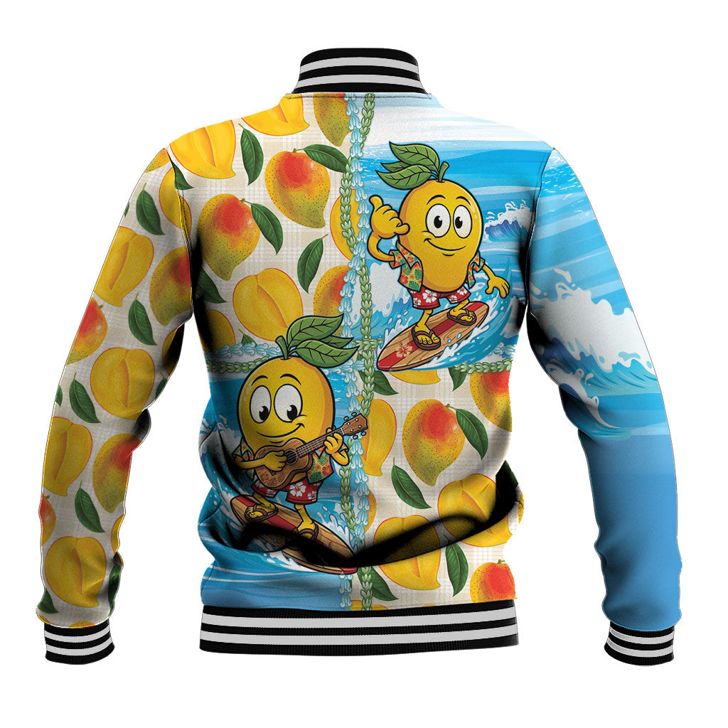 Aloha Hawaii Summer Baseball Jacket Hawaiian Lei Surfing Mango Palaka Motifs