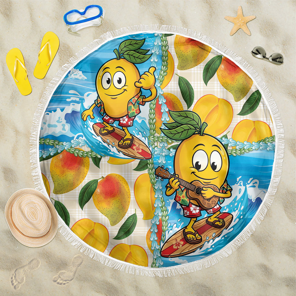 Aloha Hawaii Summer Beach Blanket Hawaiian Lei Surfing Mango Palaka Motifs LT14 One Size 150cm Blue - Polynesian Pride