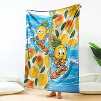 Aloha Hawaii Summer Blanket Hawaiian Lei Surfing Mango Palaka Motifs