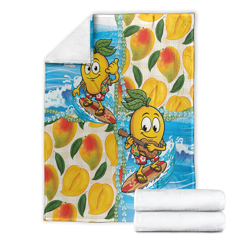 Aloha Hawaii Summer Blanket Hawaiian Lei Surfing Mango Palaka Motifs