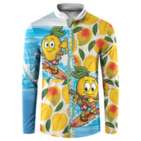 Aloha Hawaii Summer Button Sweatshirt Hawaiian Lei Surfing Mango Palaka Motifs
