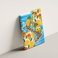Aloha Hawaii Summer Canvas Wall Art Hawaiian Lei Surfing Mango Palaka Motifs